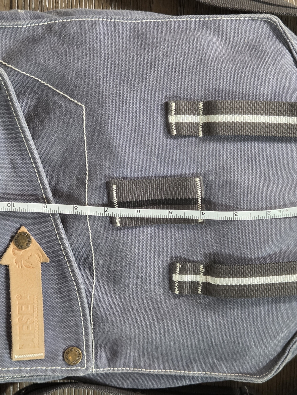 Vtg DIESEL Y2K Distressed Grey Canvas Messenger Bag - Excellent Condition - Picture 13 of 13